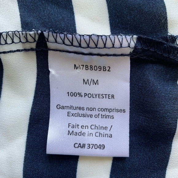 Navy blue polka dot & pinstripe blouse SMALL - Picture 10 of 10